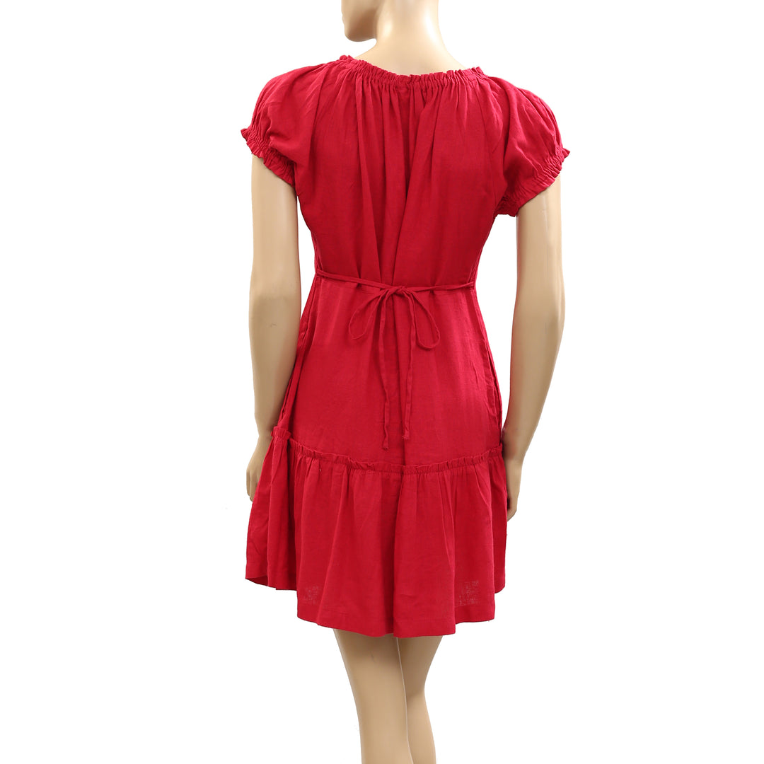 Free People Free-Est Perri Linen Drop-Waist Mini Dress