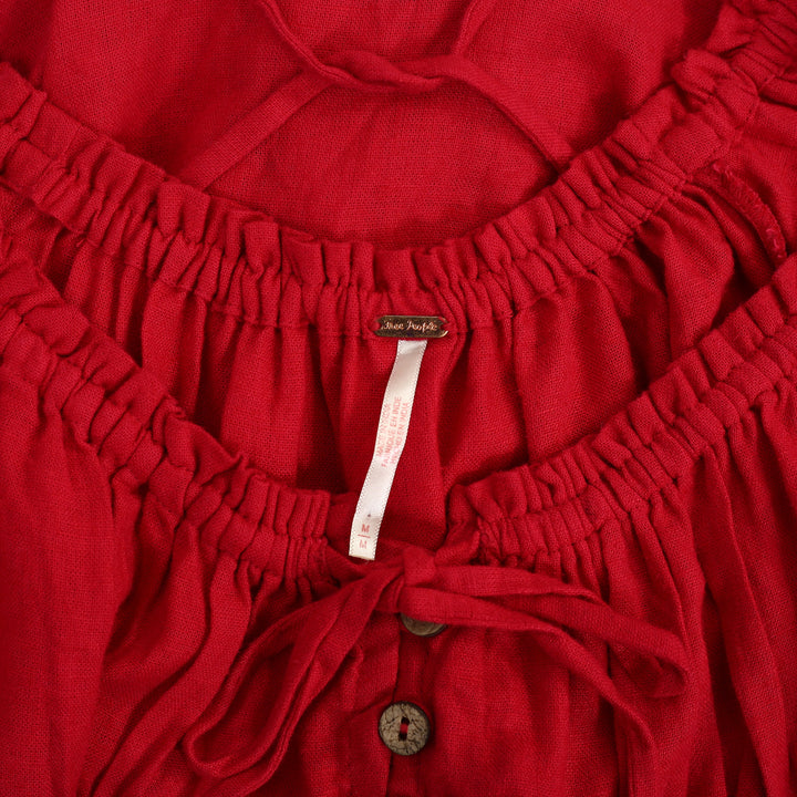 Free People Free-Est Perri Linen Drop-Waist Mini Dress