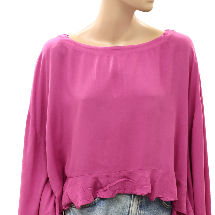Free People Free Est Delilah Cropped Blouse Top
