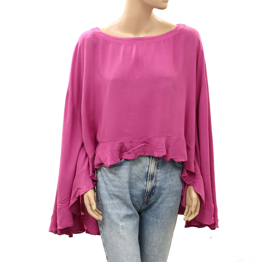 Free People Free Est Delilah Cropped Blouse Top