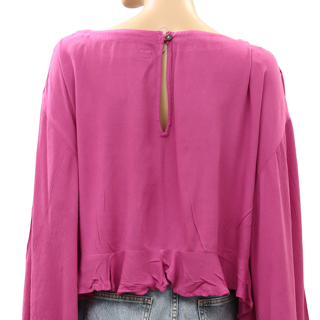 Free People Free Est Delilah Cropped Blouse Top