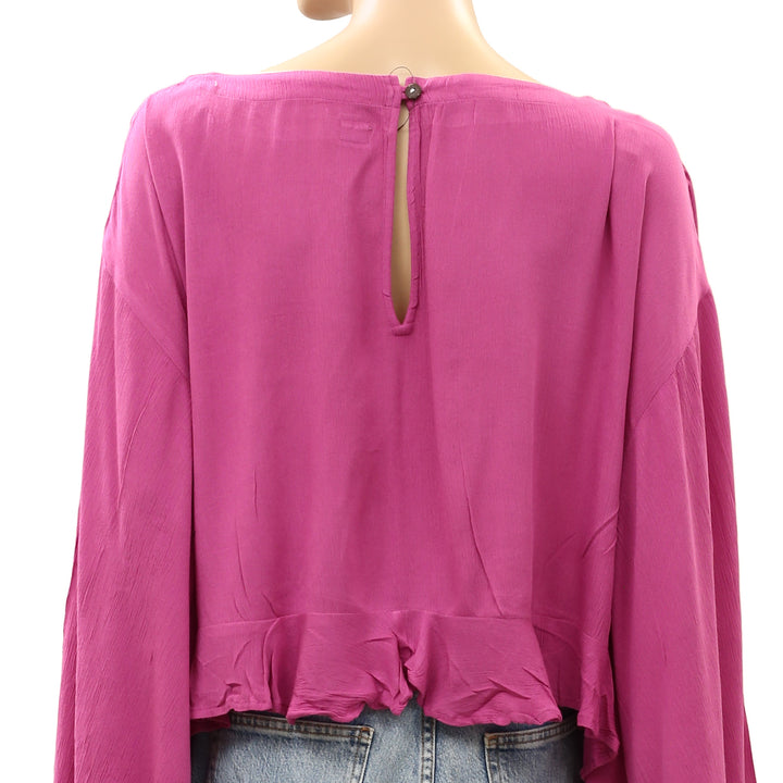 Free People Free Est Delilah Cropped Blouse Top