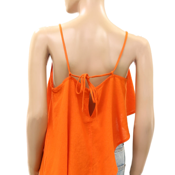 Free People Free-est Sandshell Linen Delia Cami Tank Top