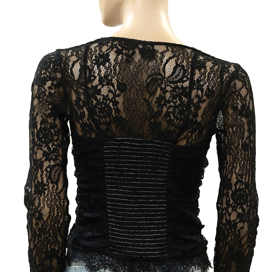 Free People Paloma Lace Blouse Top
