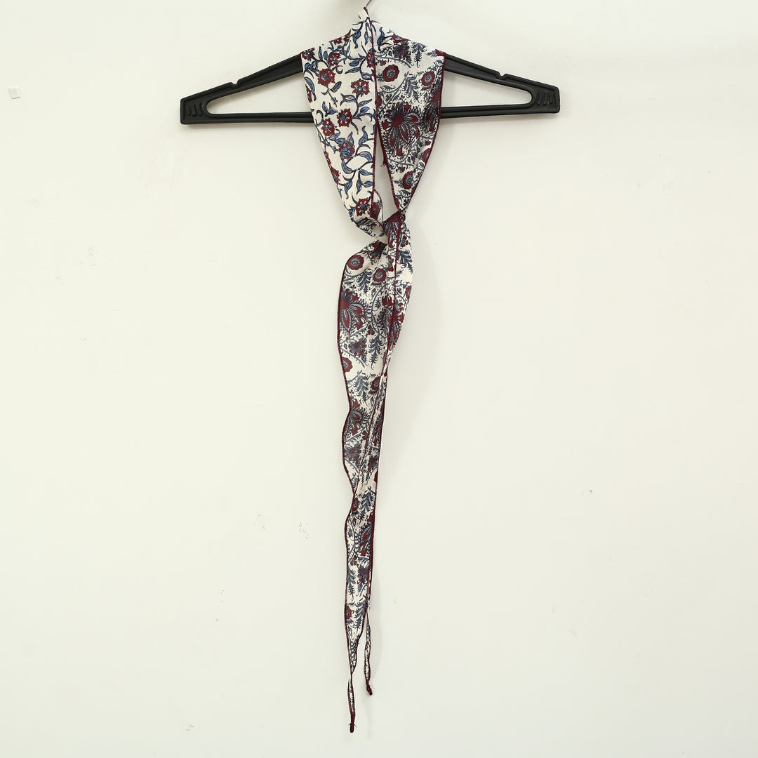 Free People Tilly Skinny Silk Convertible Scarf Neck Handbag Print
