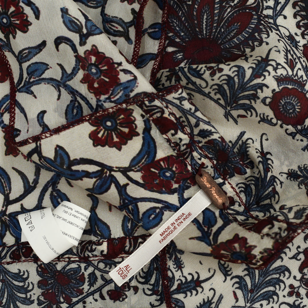 Free People Tilly Skinny Silk Convertible Scarf Neck Handbag Print