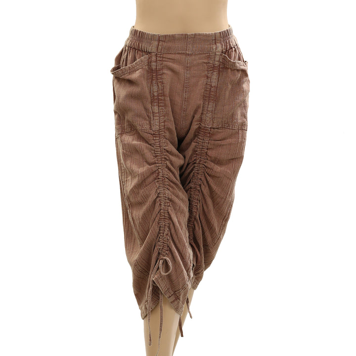 Free People Gianna Ruched Gaucho Pull-On Pants