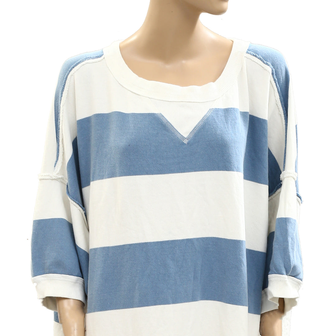 Free People We The Free Out Here Striped Maxi Sweatshirt Dress