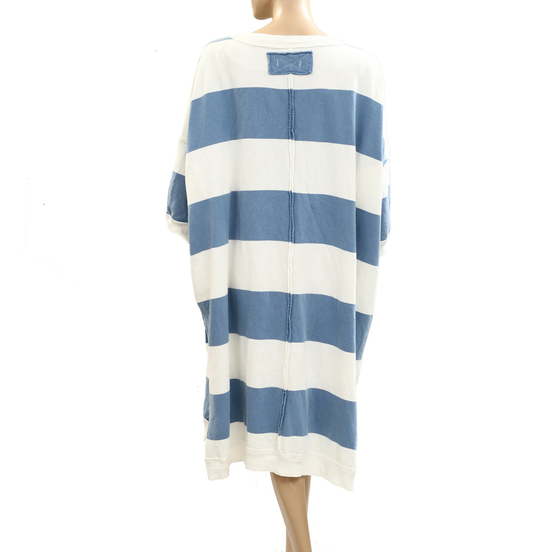 Free People We The Free Out Here Striped Maxi Sweatshirt Dress