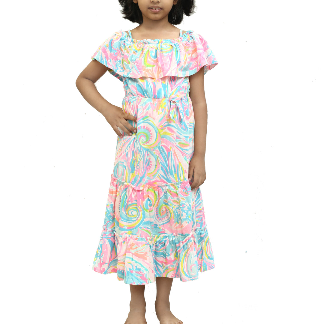 Lilly Pulitzer Girls Seraphina Off-The-Shoulder Dress