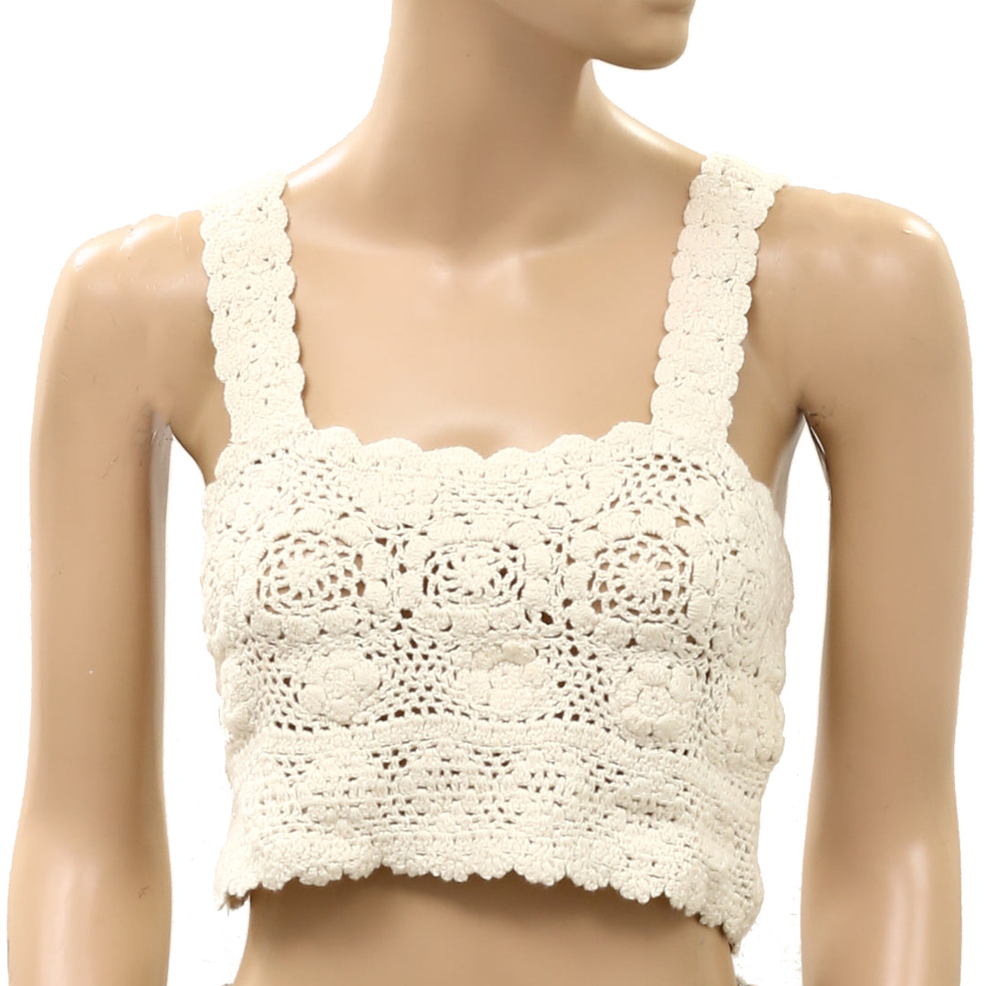 Free People Lost In Your Eyes Cropped Blouse Top