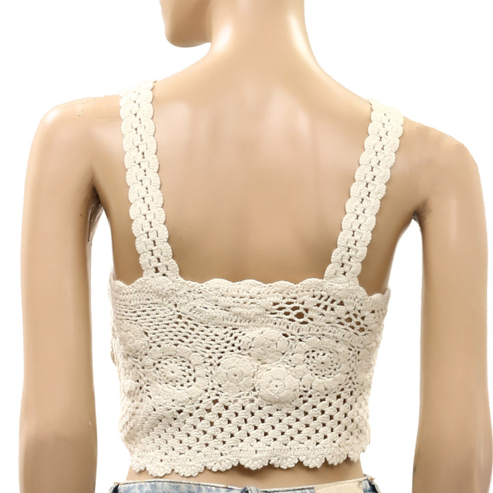Free People Lost In Your Eyes Cropped Blouse Top