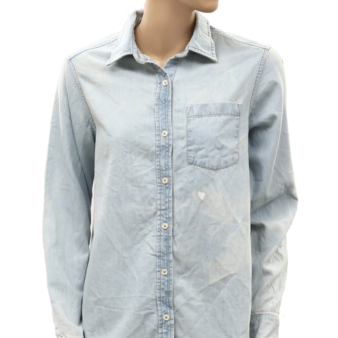 Kerri Rosenthal Mia U.S. Of Love Denim Shirt Top
