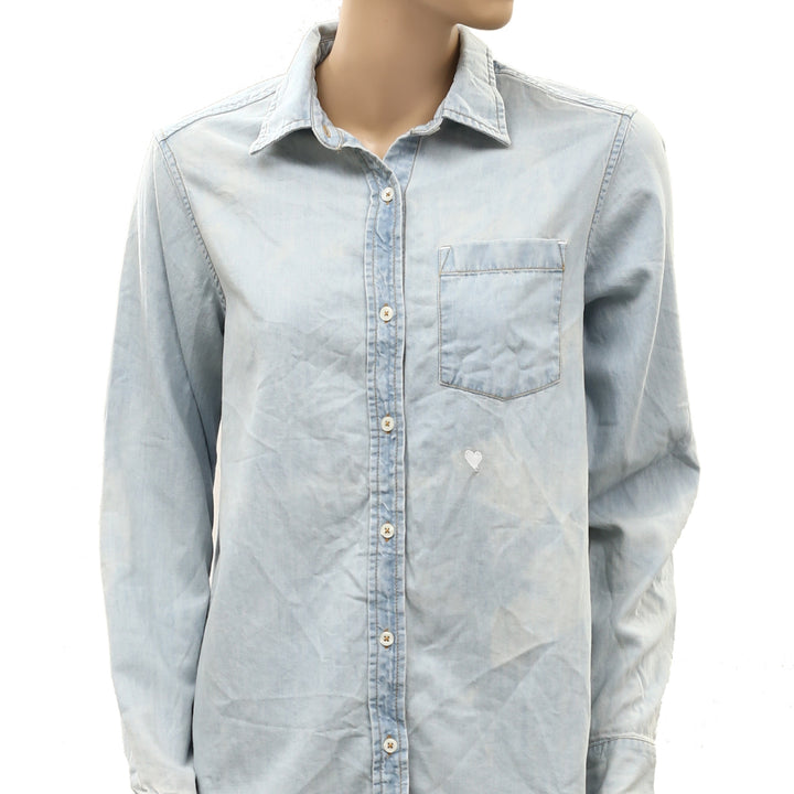 Kerri Rosenthal Mia U.S. Of Love Denim Shirt Top