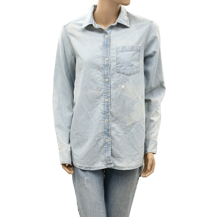 Kerri Rosenthal Mia U.S. Of Love Denim Shirt Top