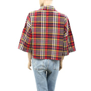 The Great Plaid Check Printed Blouse Top