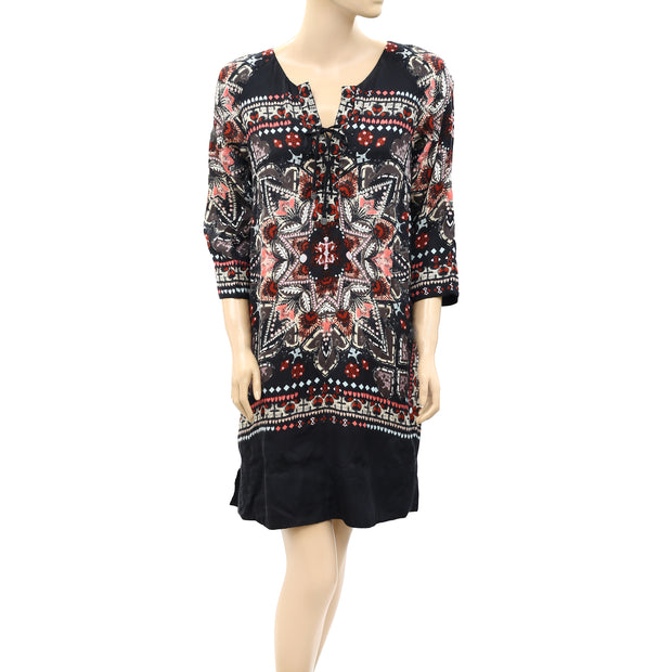 Odd Molly Anthropologie Floral Embroidered Printed Mini Dress