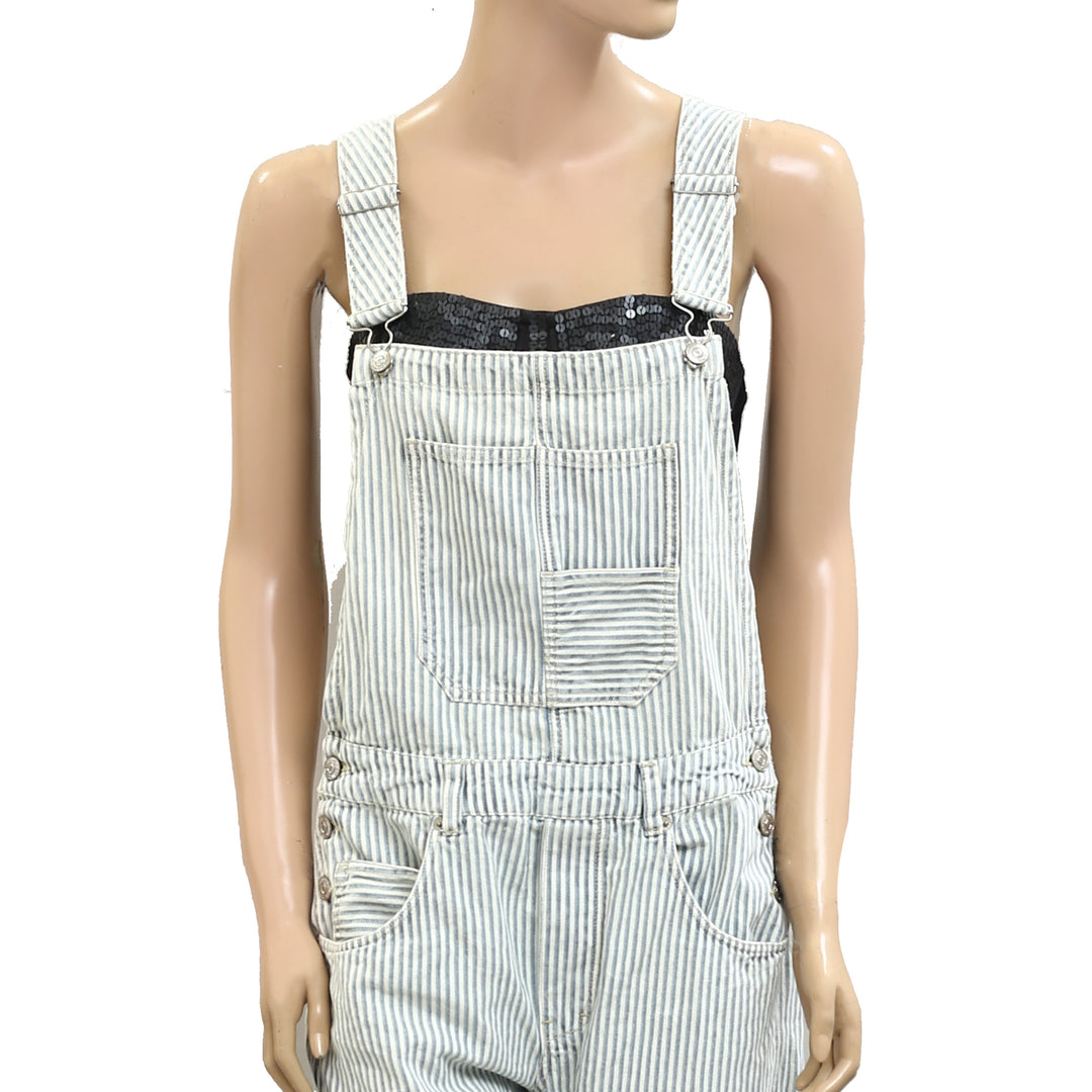 Free People We The Free Good Luck Striped Overalls Jumpsuit