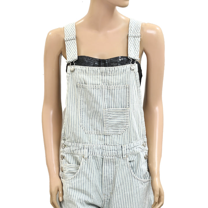 Free People We The Free Good Luck Striped Overalls Jumpsuit