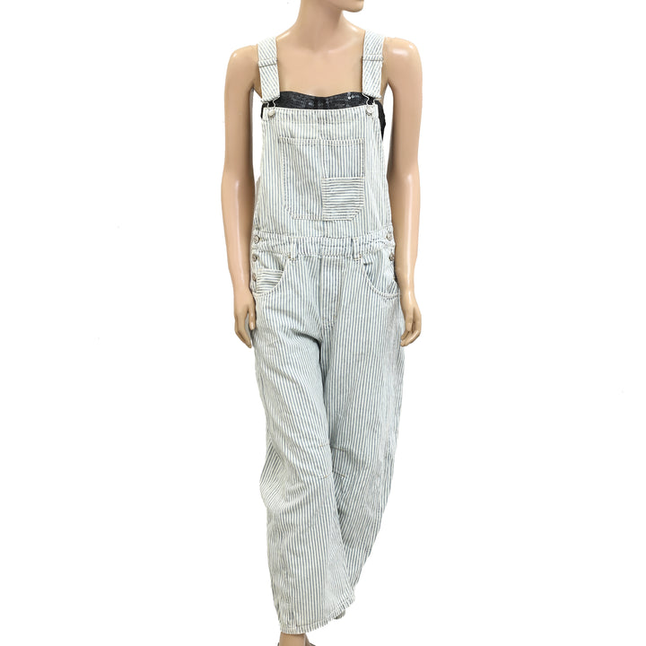 Free People We The Free Good Luck Striped Overalls Jumpsuit