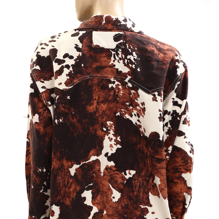 Free People We The Free Calico Flannel Shirt Printed Wild New