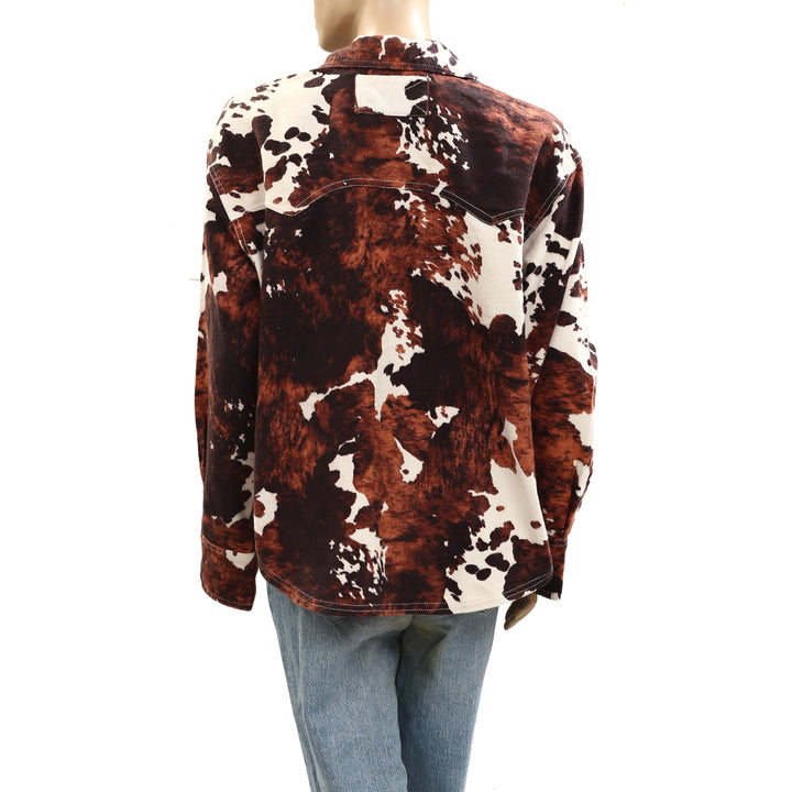 Free People We The Free Calico Flannel Shirt Printed Wild New