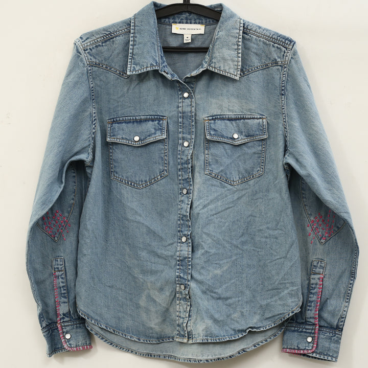 Kerri Rosenthal Western Pia Denim Shirt Top