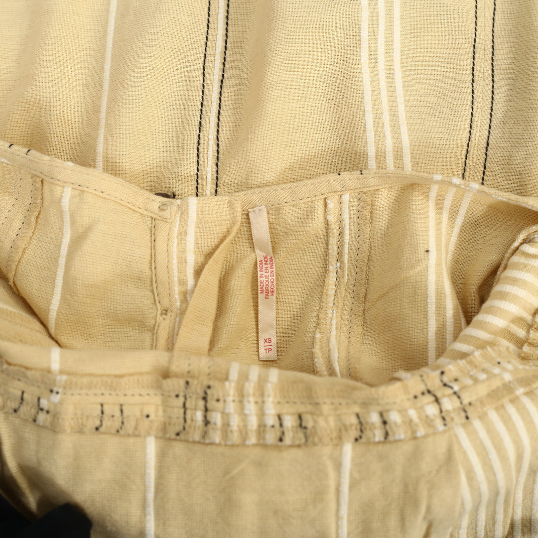 Free People Est Sailor Mini Striped Dress Babydoll Laceup Cotton