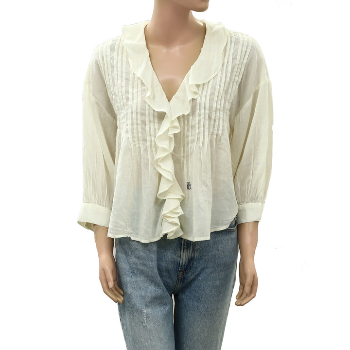 Kerri Rosenthal Rosen Ruffle Blouse Top