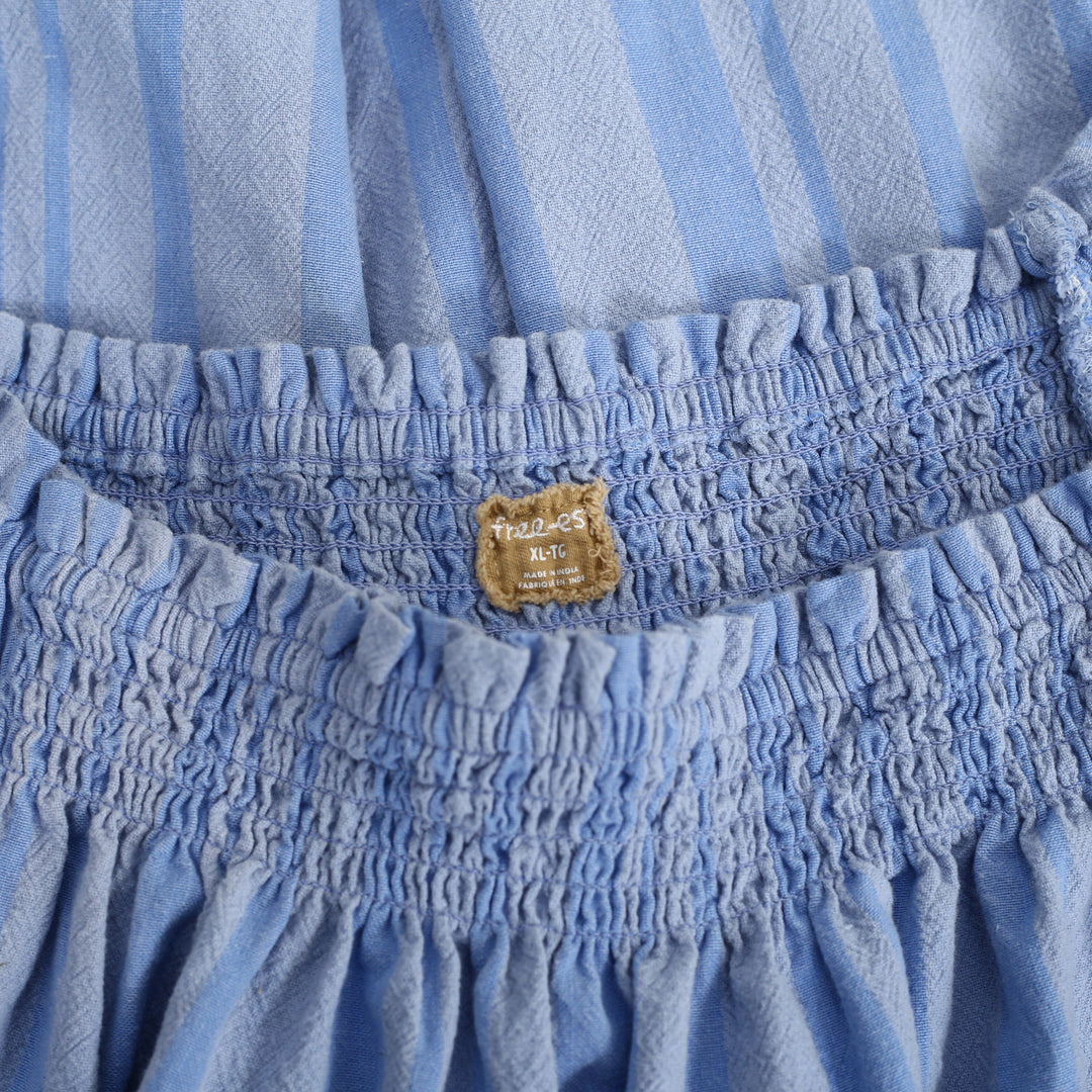 Free People Est Mila Mini Dress Smocked Puff Sleeve Shift