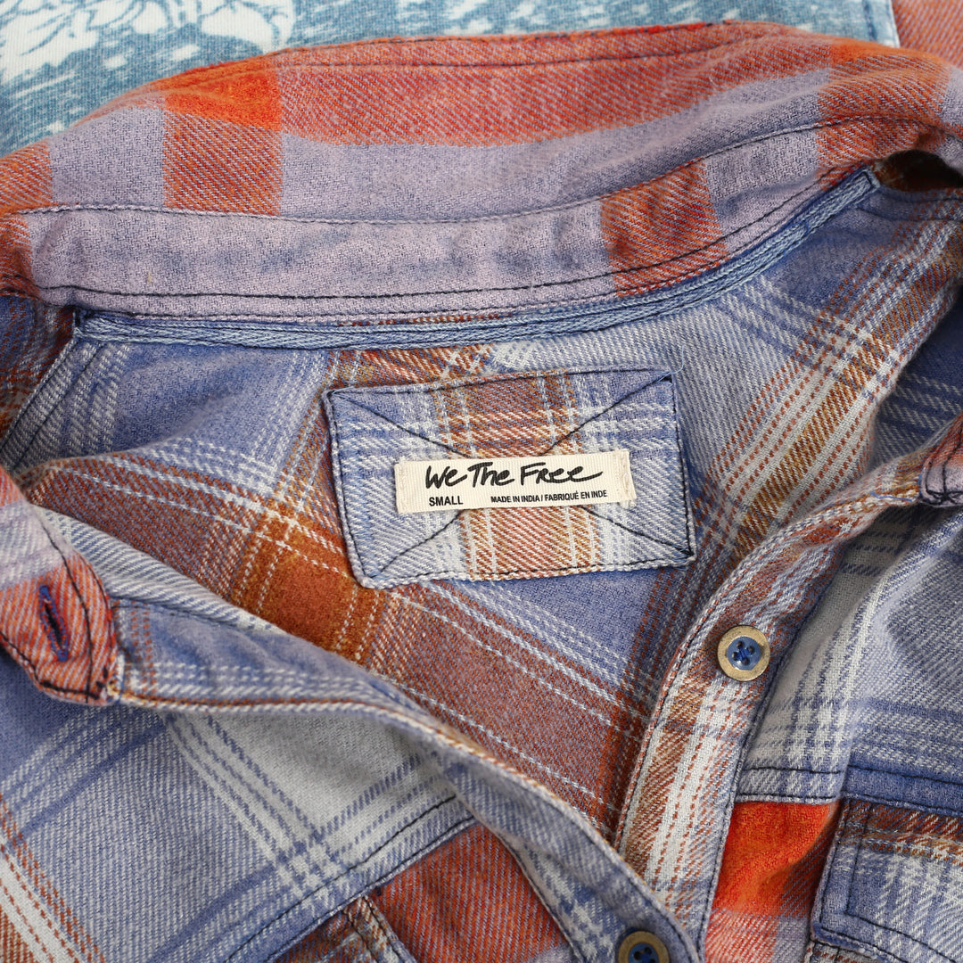 Free People We The Free Flannel Painted Hills Maxi Shirt Top Oversized