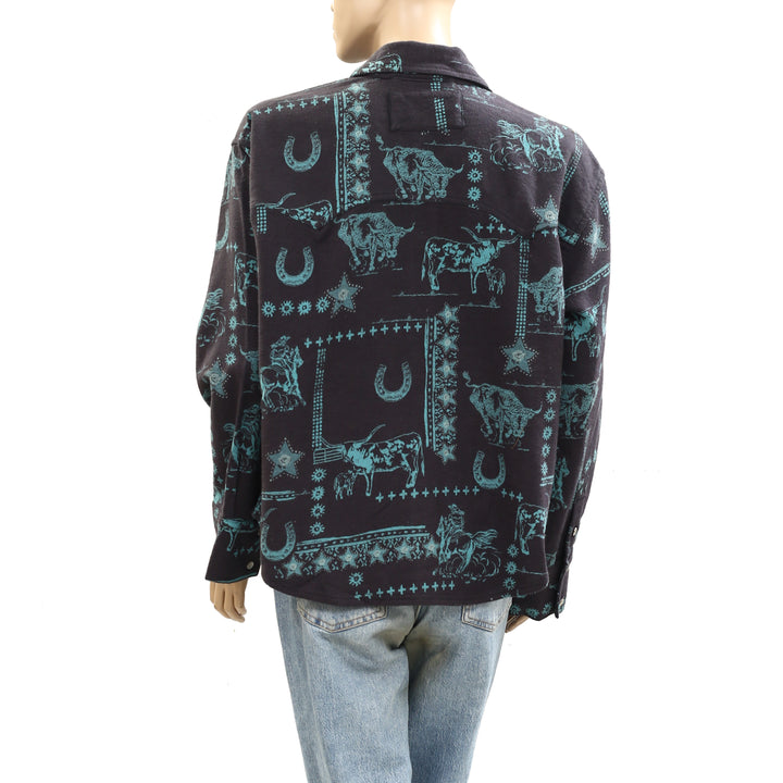 Free People We The Free Calico Flannel Shirt Printed Wild New