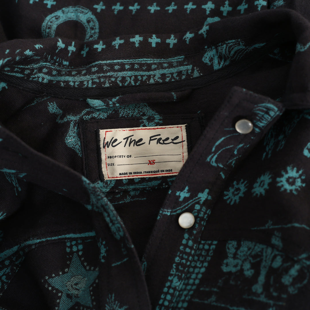 Free People We The Free Calico Flannel Shirt Printed Wild New