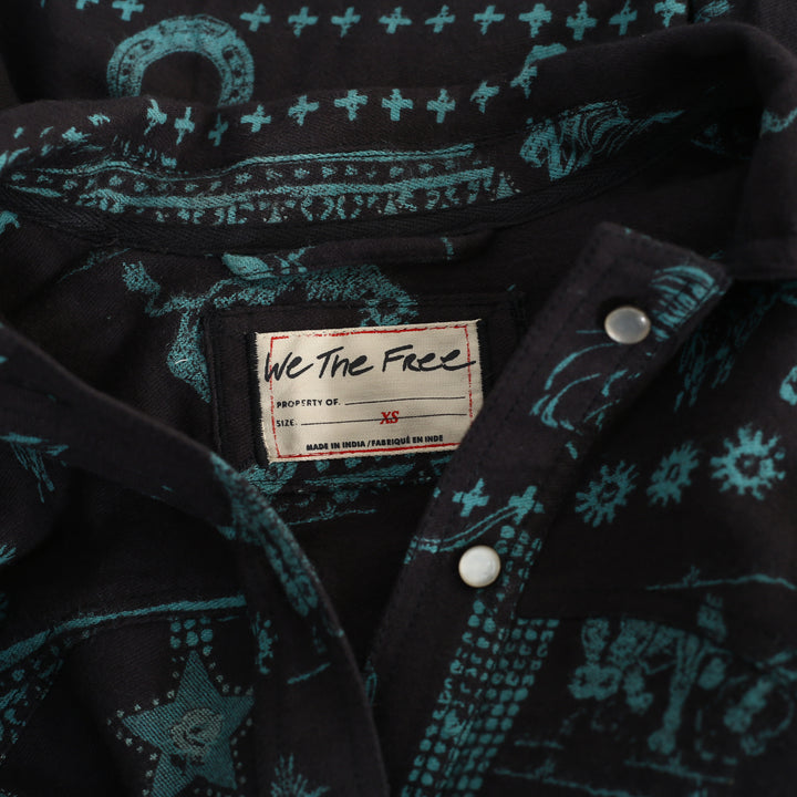 Free People We The Free Calico Flannel Shirt Printed Wild New