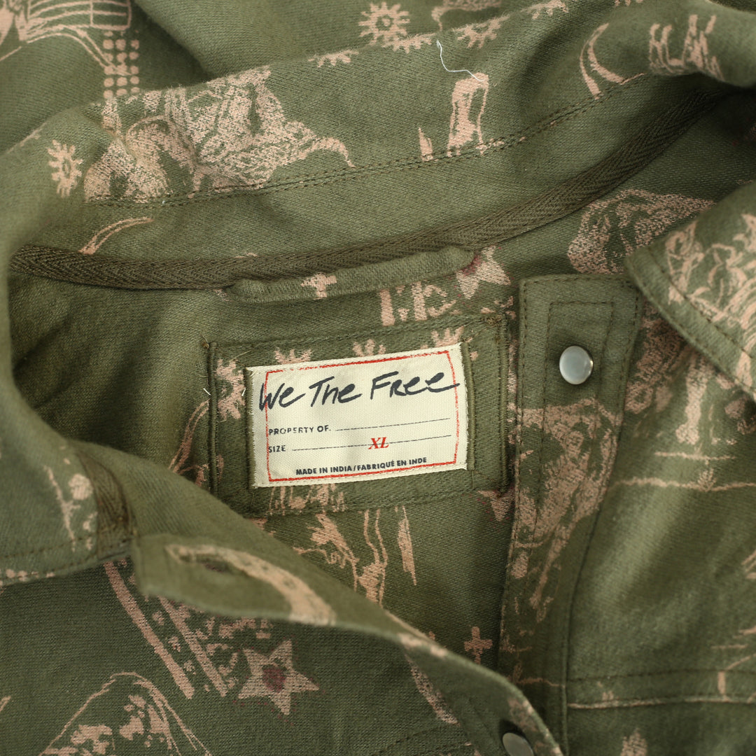 Free People We The Free Calico Flannel Shirt Printed Wild New