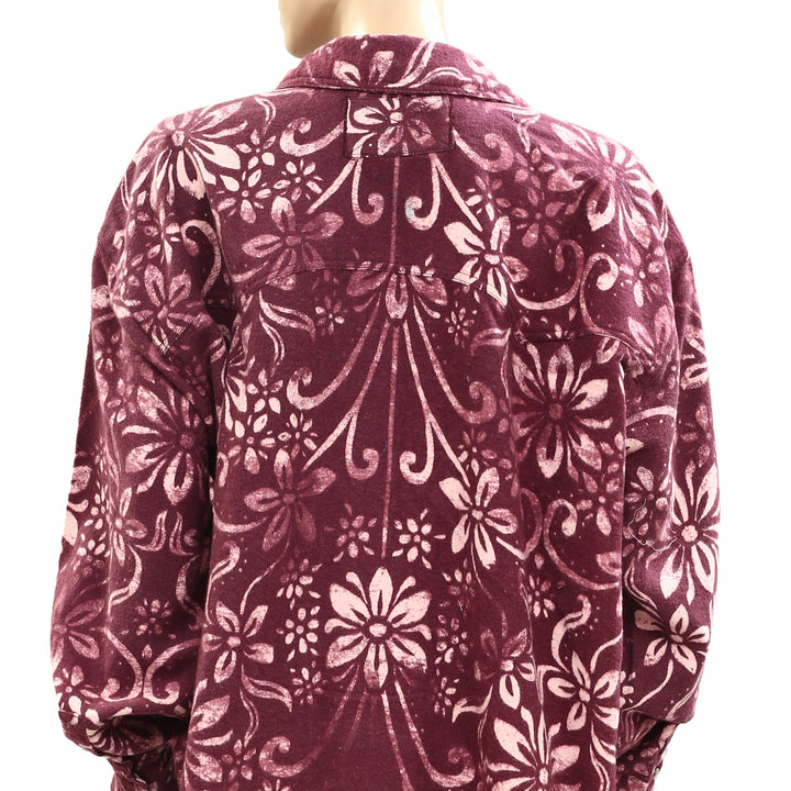 Free People We The Free Calico Flannel Shirt Printed Wild New