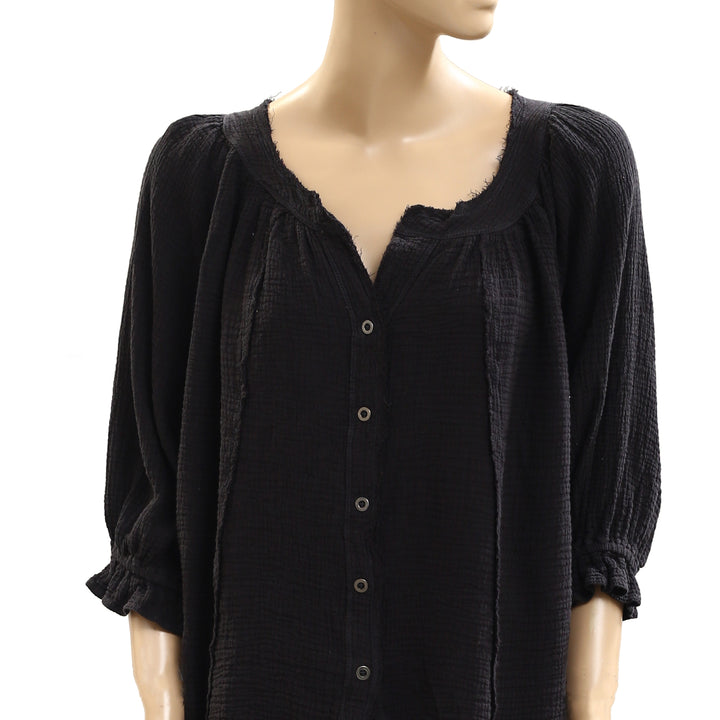 Free People We The Free Lucy Solid Shirt Blouse Top