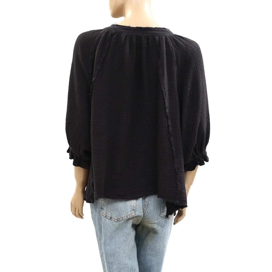 Free People We The Free Lucy Solid Shirt Blouse Top