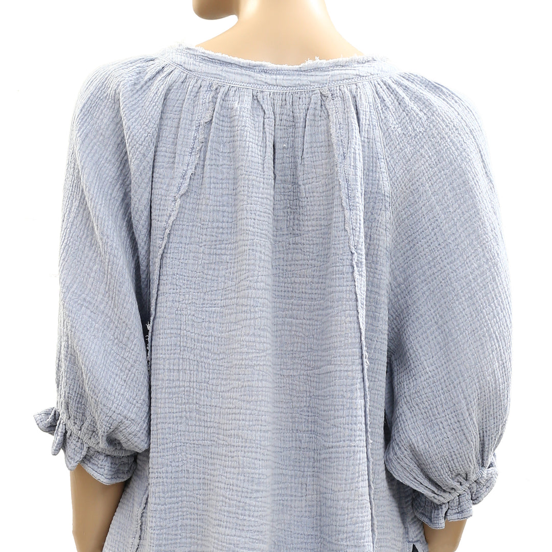 Free People We The Free Lucy Solid Shirt Blouse Top