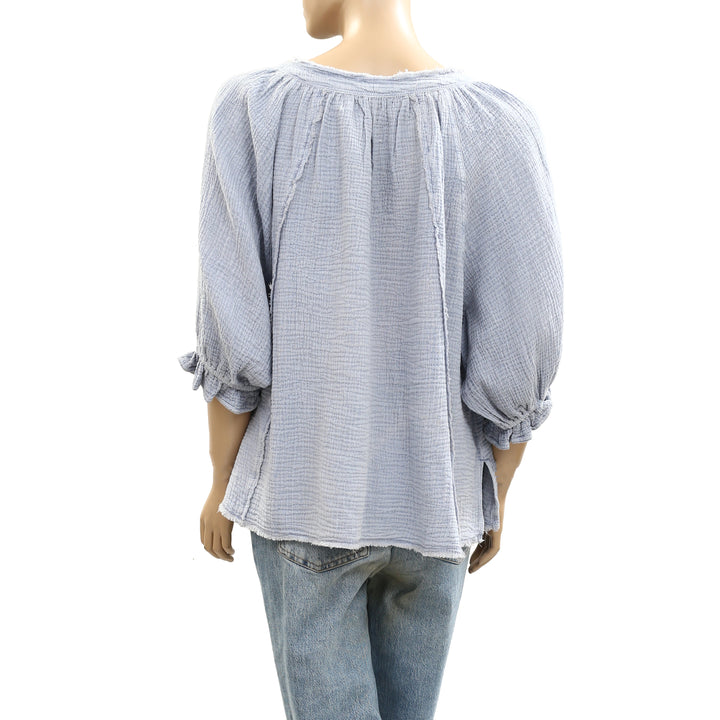 Free People We The Free Lucy Solid Shirt Blouse Top