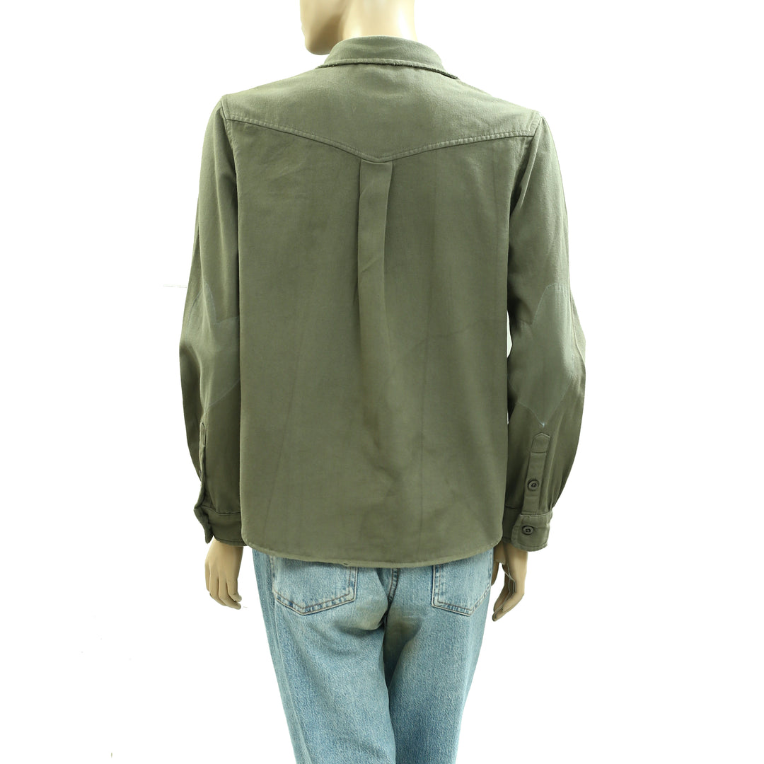 Kerri Rosenthal Casual Artwork Buttondown Shirt Top