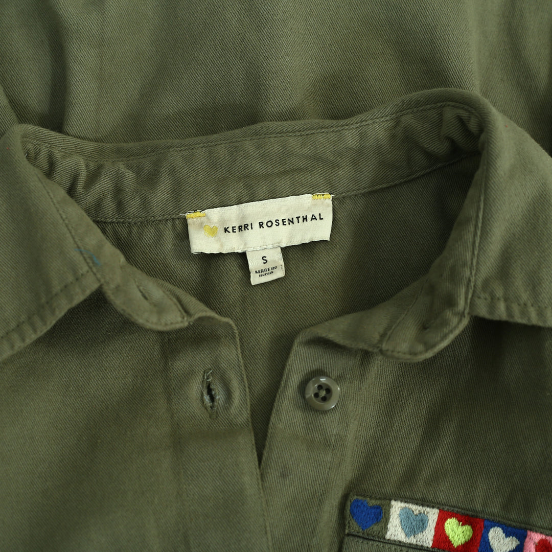 Kerri Rosenthal Casual Artwork Buttondown Shirt Top