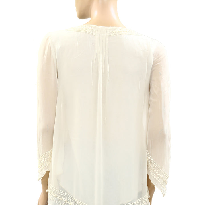 Leifsdottir Anthropologie Beaded Embellished  Top