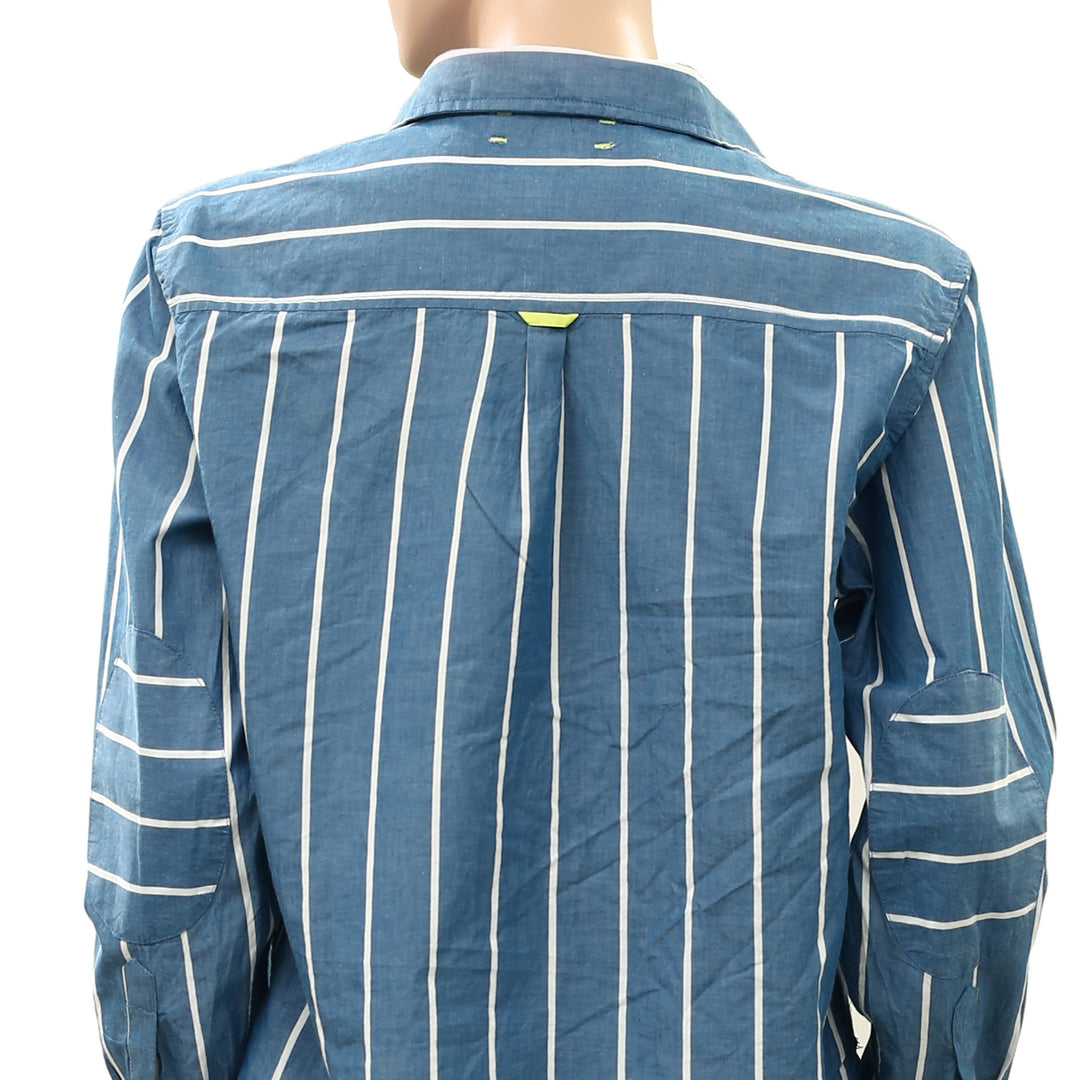Kerri Rosenthal Striped Printed Shirt Blouse Top