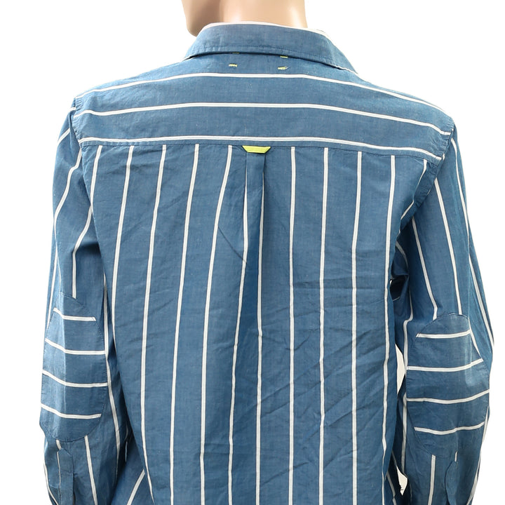 Kerri Rosenthal Striped Printed Shirt Blouse Top