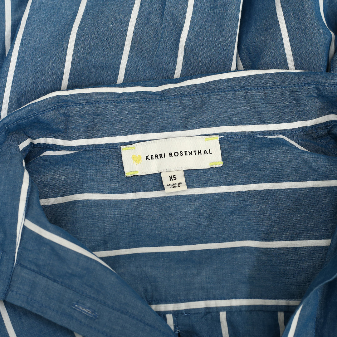 Kerri Rosenthal Striped Printed Shirt Blouse Top