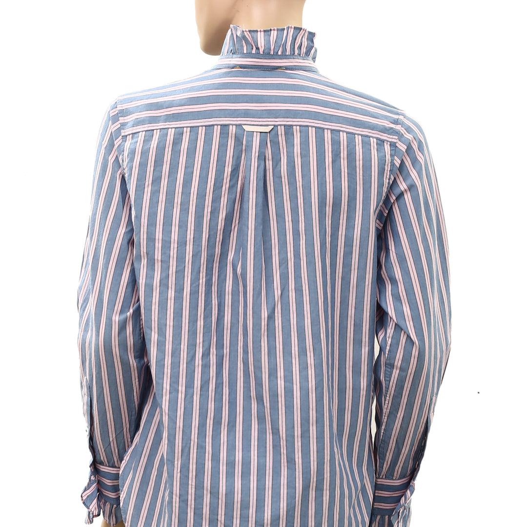 Kerri Rosenthal Mia Ruffle Stripe Shirt Tunic Top