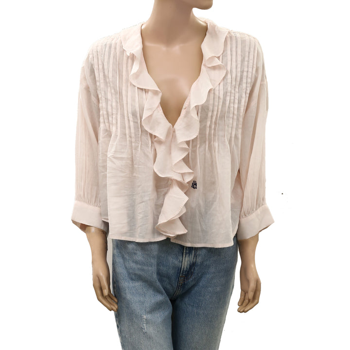 Kerri Rosenthal Rosen Ruffle Blouse Top
