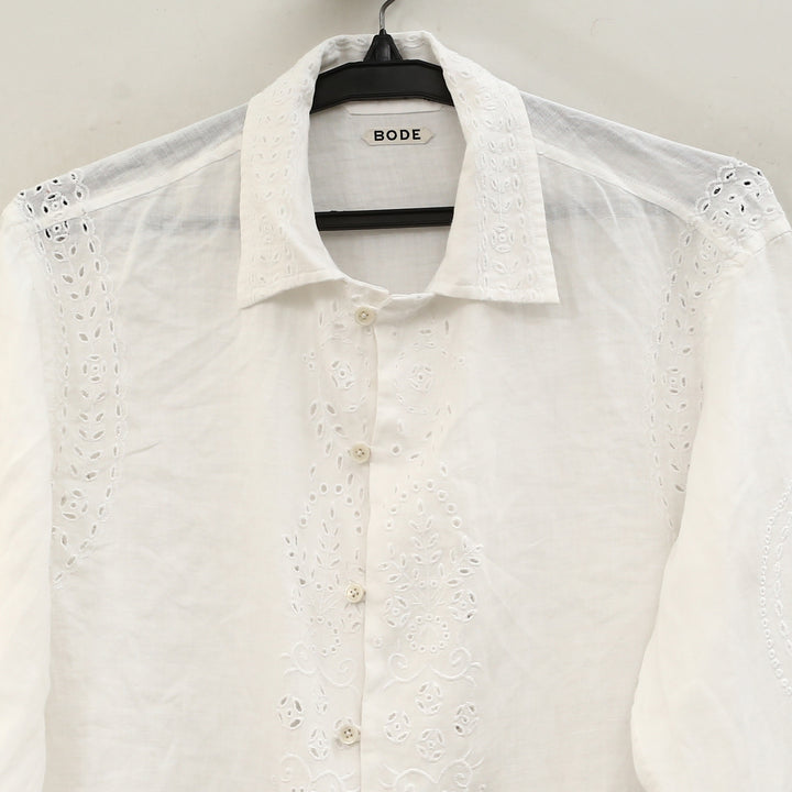 Bode Belvoir Shirt White
