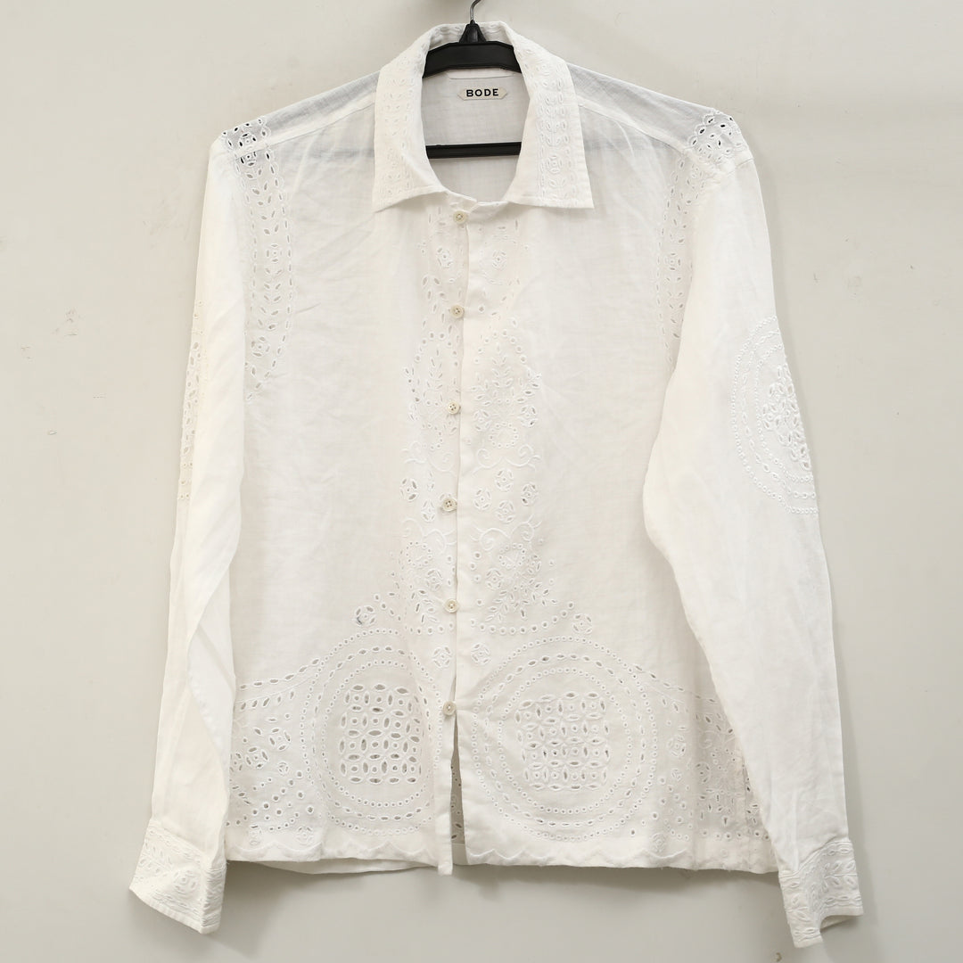 Bode Belvoir Shirt White
